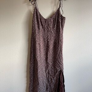 Abercrombie & Fitch tie shoulder midi dress